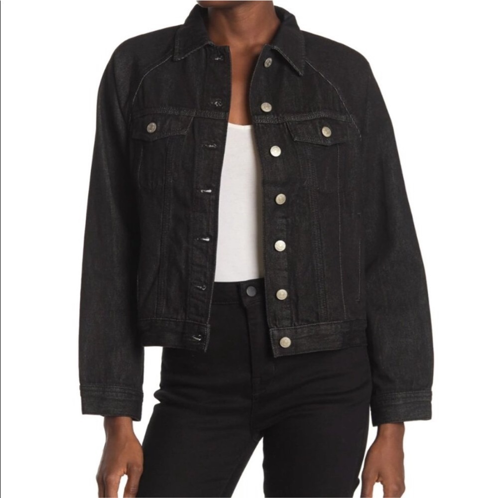 Madewell Raglan Oversized Jean Jacket XS Black New With Tags